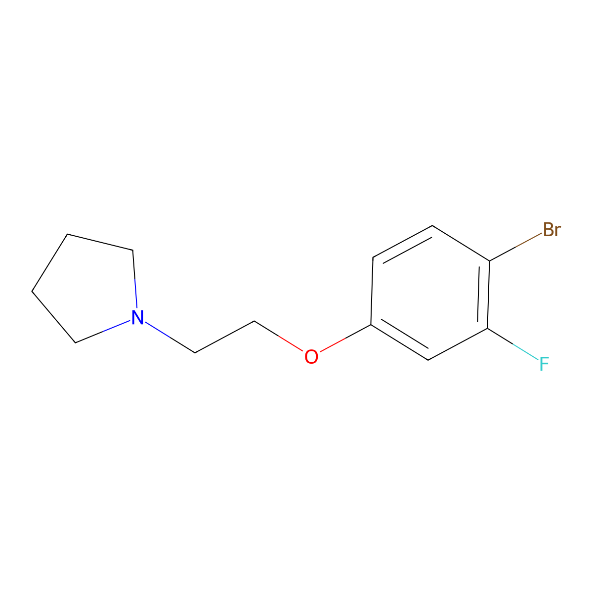 1-[2-(4-Bromo-3-fluorophenoxy)ethyl]pyrrolidine molecular structure, CAS 1482403-55-3