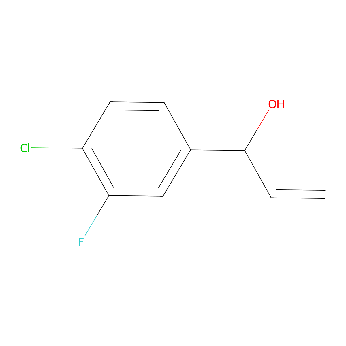 1-(4-Chloro-3-fluorophenyl)prop-2-en-1-ol molecular structure, CAS 1482409-38-0