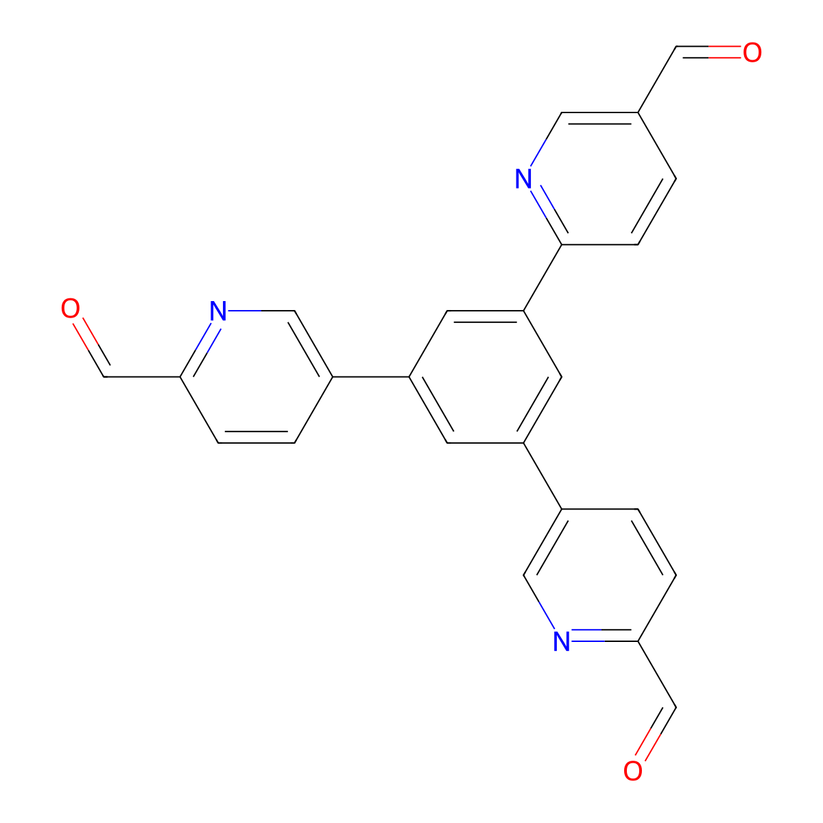 5,5'-(5-(5-Formylpyridin-2-yl)-1,3-phenylene)dipicolinaldehyde molecular structure, CAS 1482413-54-6
