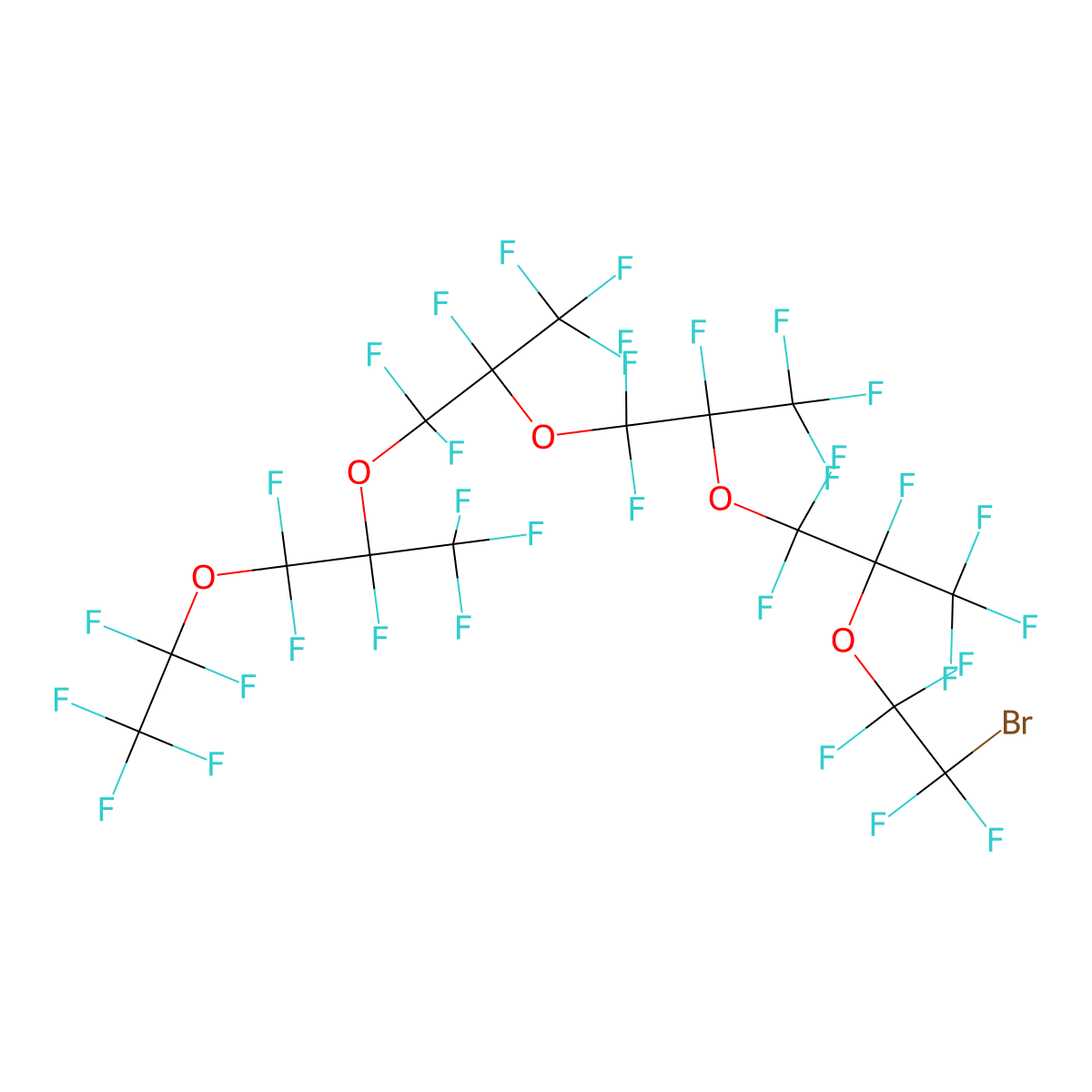 1-Bromo-1,1,2,2,4,5,5,7,8,8,10,11,11,13,14,14,16,16,17,17,17-henicosafluoro-4,7,10,13-tetrakis(trifluoromethyl)-3,6,9,12,15-pentaoxaheptadecane molecular structure, CAS 1482416-52-3
