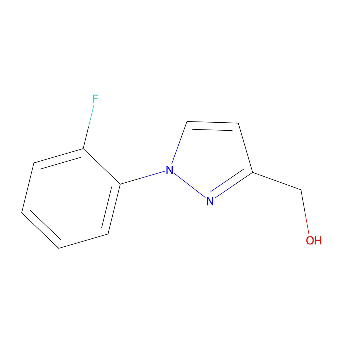 [1-(2-fluorophenyl)-1H-pyrazol-3-yl]methanol molecular structure, CAS 1482422-89-8