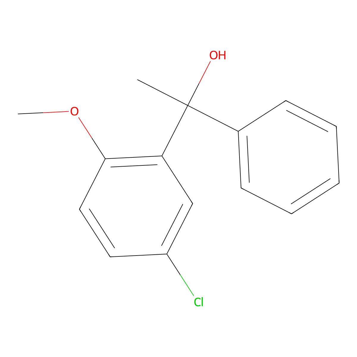 5-Chloro-2-methoxy-alpha-methyl-alpha-phenylbenzenemethanol molecular structure, CAS 1482426-27-6