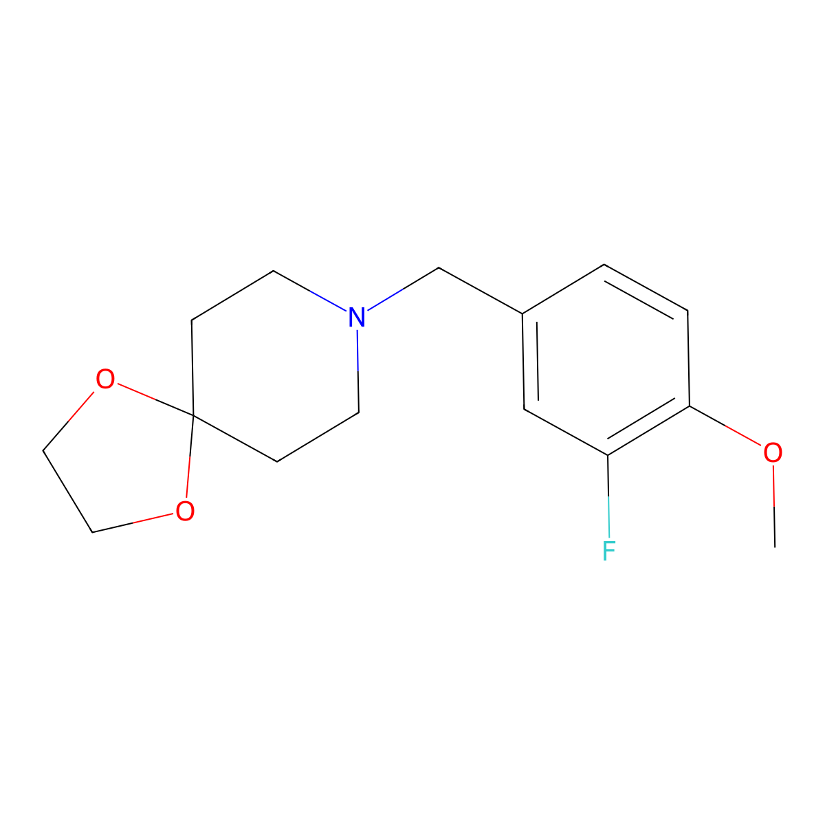 8-[(3-Fluoro-4-methoxyphenyl)methyl]-1,4-dioxa-8-azaspiro[4.5]decane molecular structure, CAS 1482431-94-6