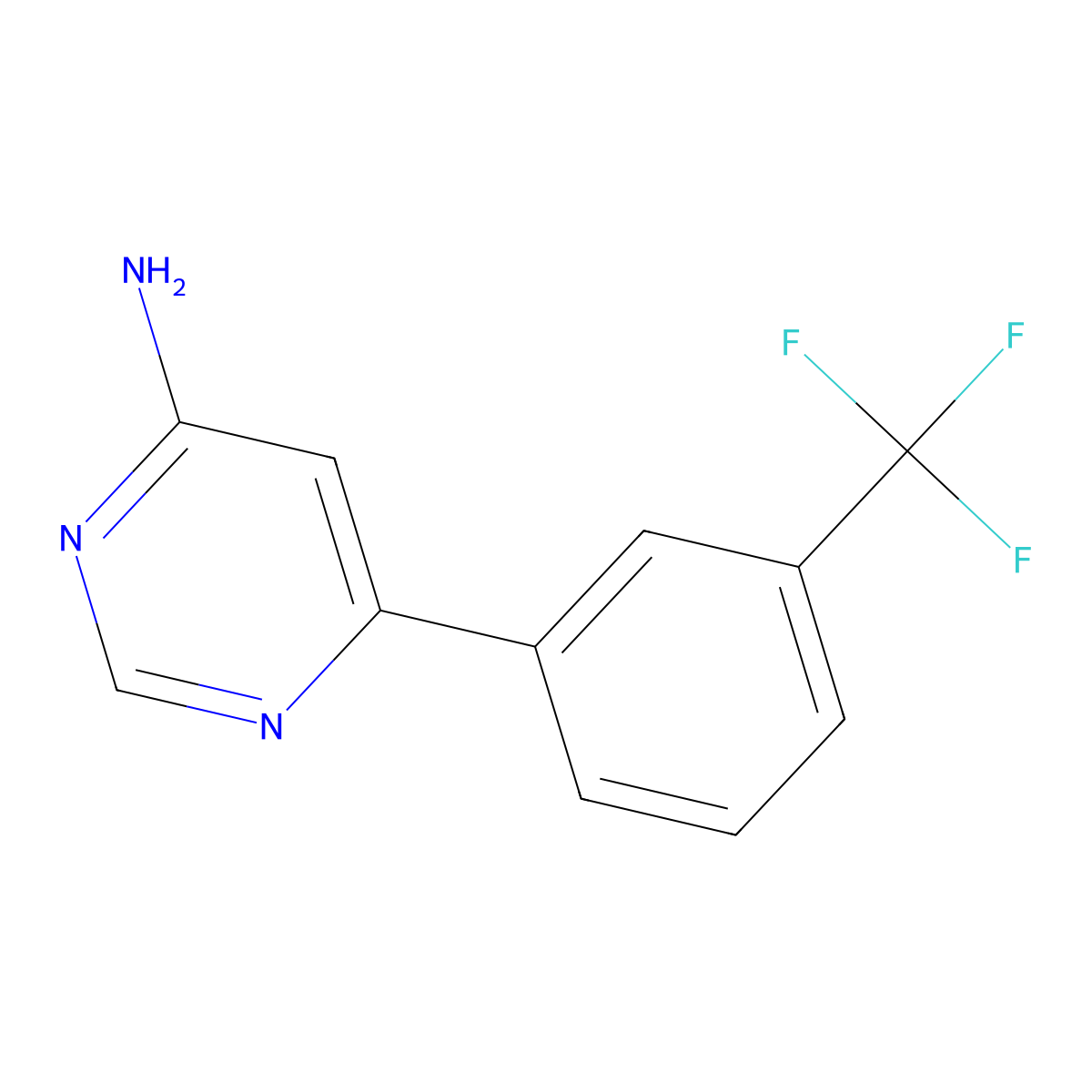 6-[3-(Trifluoromethyl)phenyl]pyrimidin-4-amine molecular structure, CAS 1482437-88-6