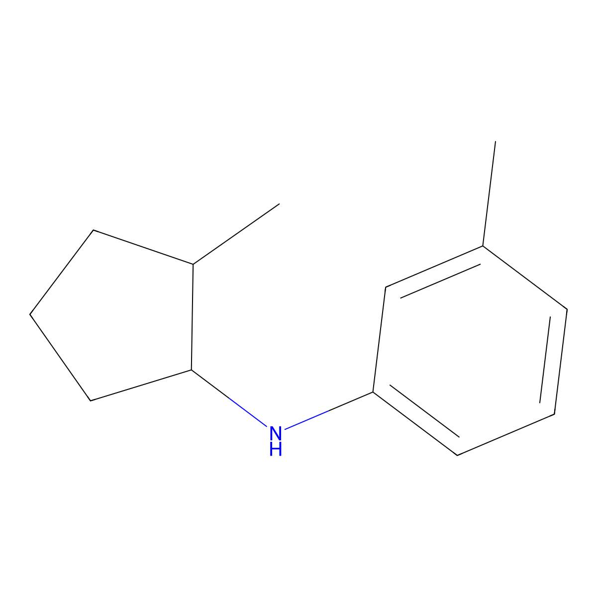 3-methyl-N-(2-methylcyclopentyl)aniline molecular structure, CAS 1482441-14-4
