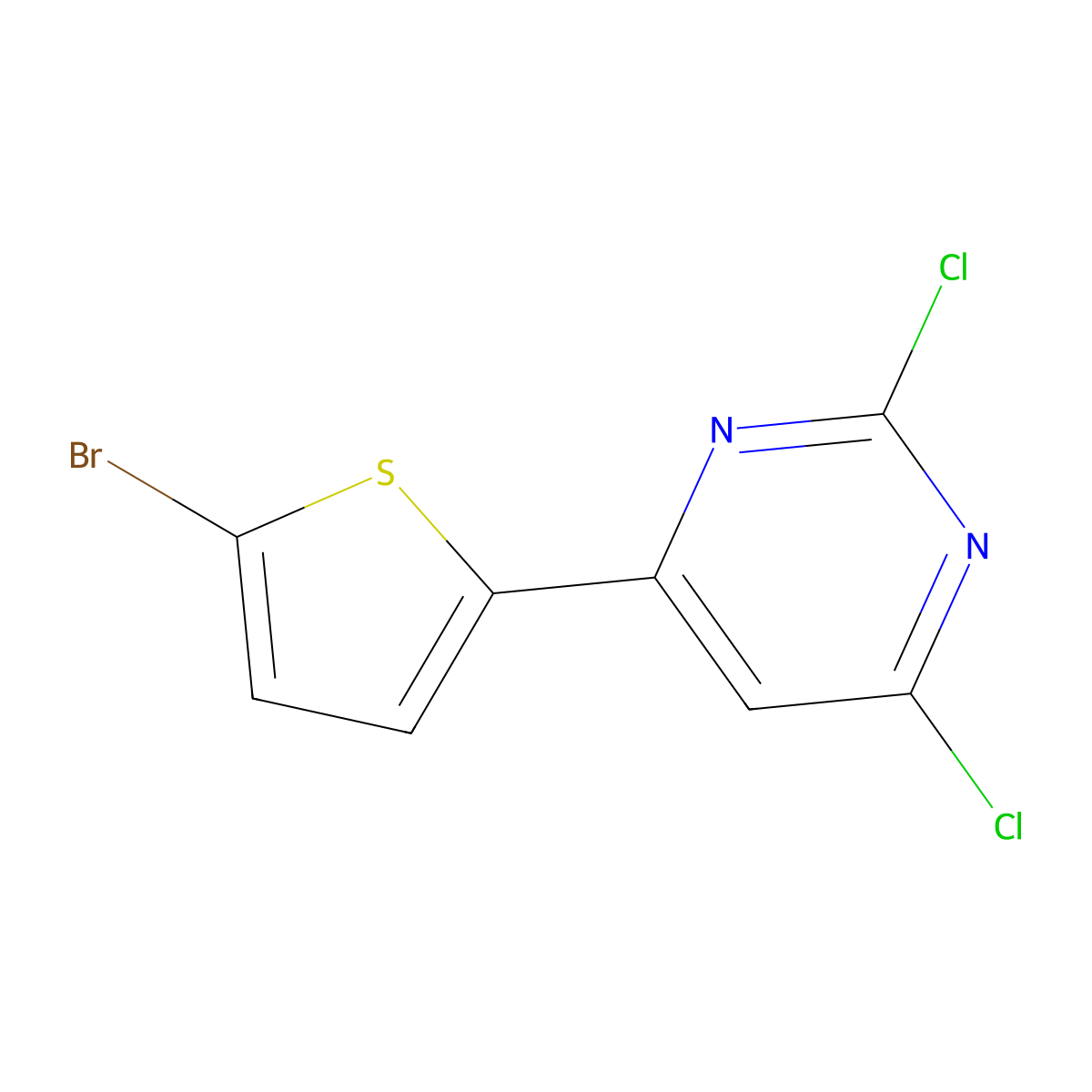 4-(5-Bromothiophen-2-yl)-2,6-dichloropyrimidine molecular structure, CAS 1482445-82-8