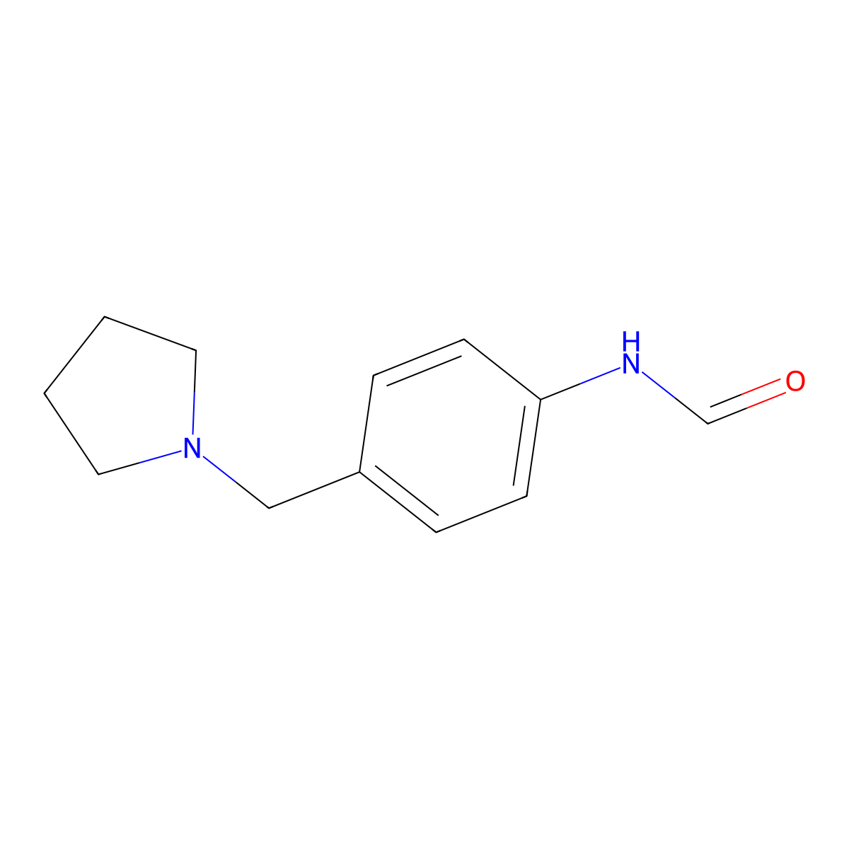 N-(4-((pyrrolidin-1-yl)methyl)phenyl)formamide molecular structure, CAS 1482450-12-3
