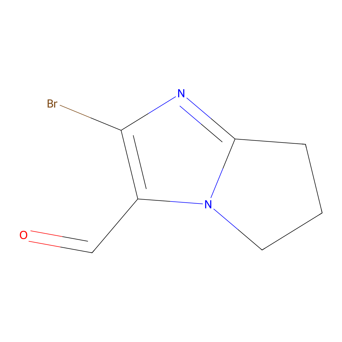 2-bromo-5H,6H,7H-pyrrolo[1,2-a]imidazole-3-carbaldehyde molecular structure, CAS 1482452-75-4