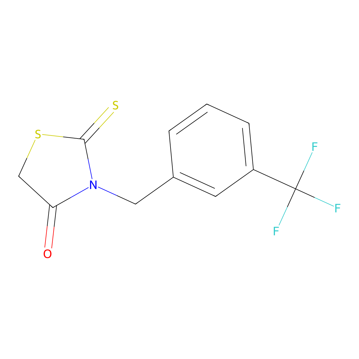 2-Thioxo-3-[3-(trifluoromethyl)benzyl]-4-thiazolidinone molecular structure, CAS 1482462-71-4