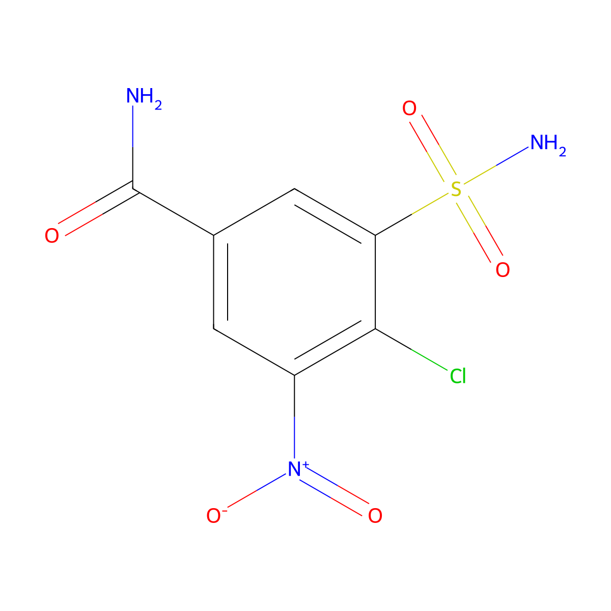 4-Chloro-3-nitro-5-sulfamoylbenzamide molecular structure, CAS 1482467-37-7