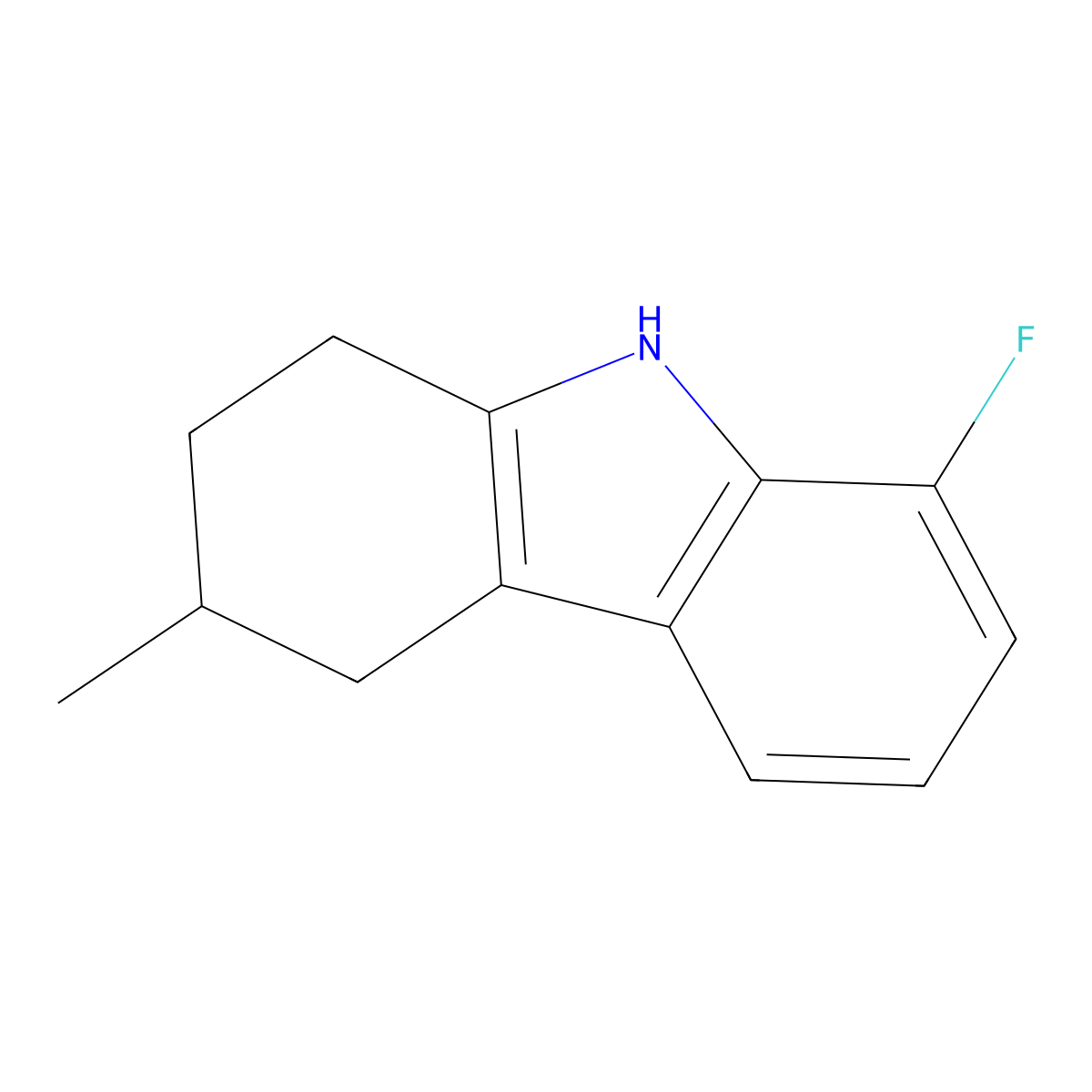 8-fluoro-3-methyl-2,3,4,9-tetrahydro-1H-carbazole molecular structure, CAS 1482477-17-7