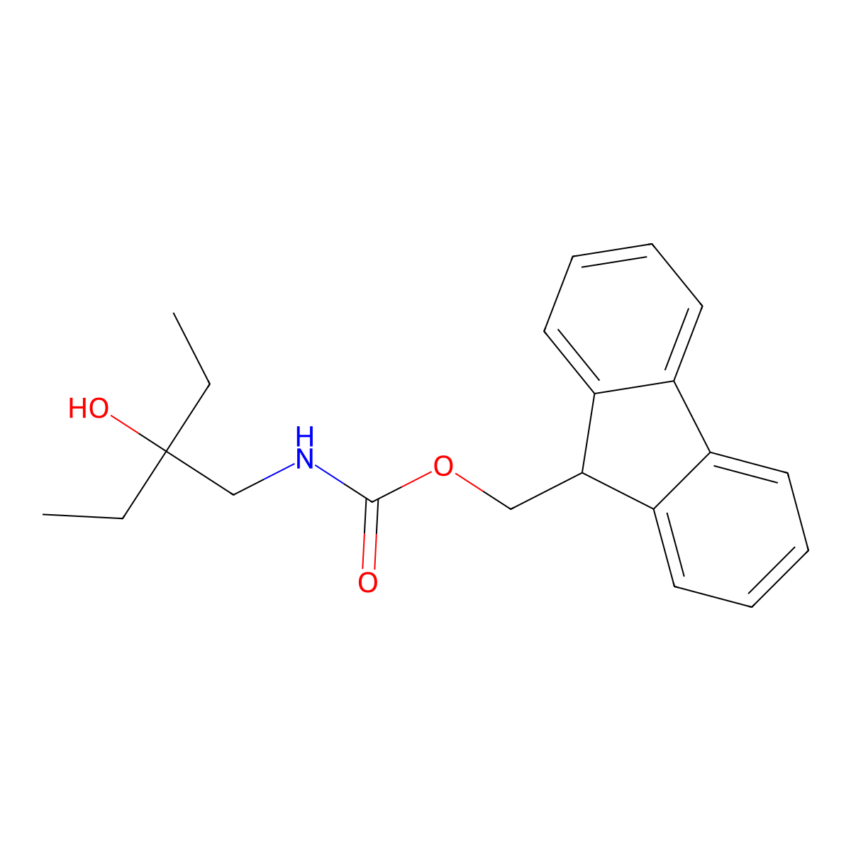 (9H-fluoren-9-yl)methyl N-(2-ethyl-2-hydroxybutyl)carbamate molecular structure, CAS 1482484-39-8