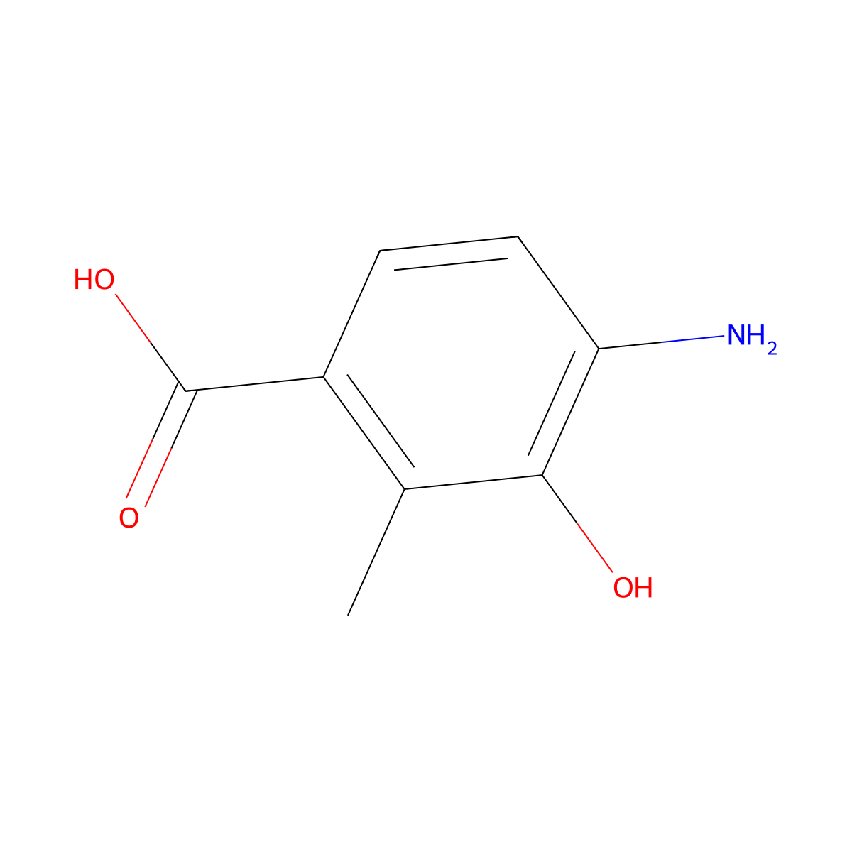 4-Amino-3-hydroxy-2-methylbenzoic acid molecular structure, CAS 1482496-44-5