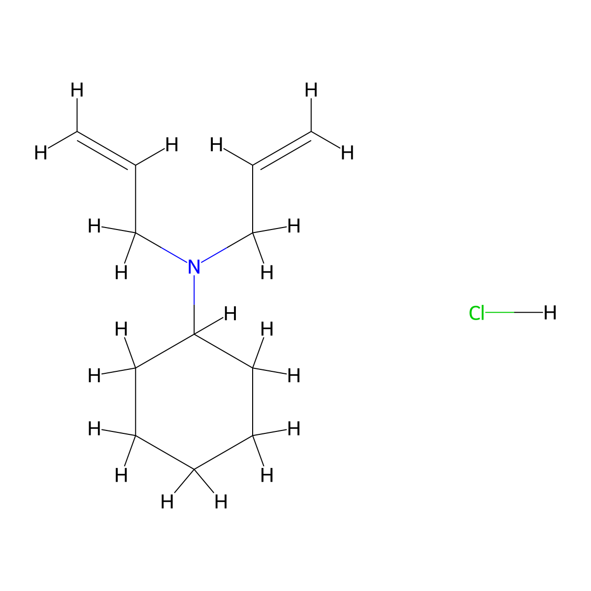 Cyclohexanamine, N,N-di-2-propen-1-yl-, hydrochloride (1:1) molecular structure, CAS 14825-72-0
