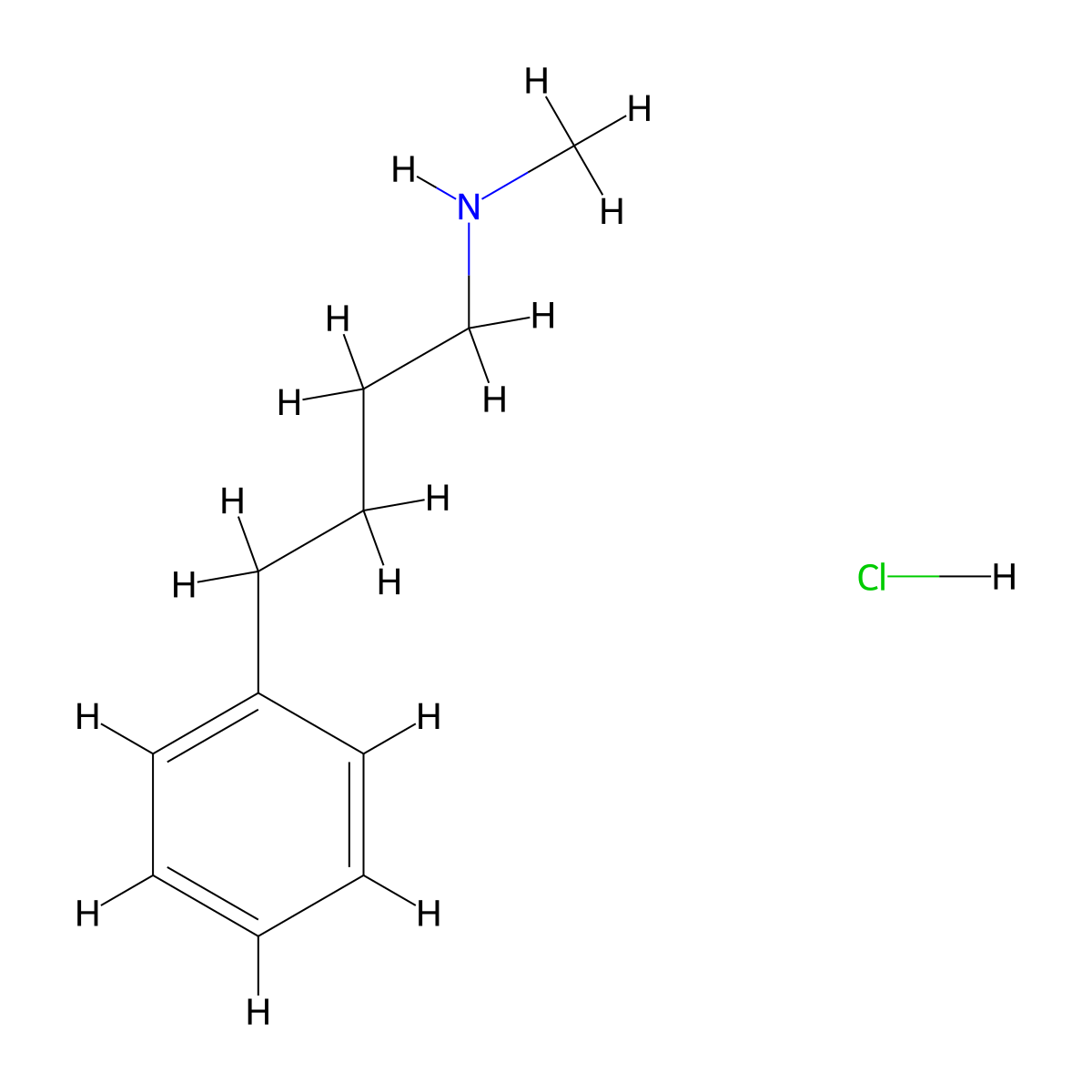(4-Phenylbutyl)methylamine hydrochloride molecular structure, CAS 148252-36-2