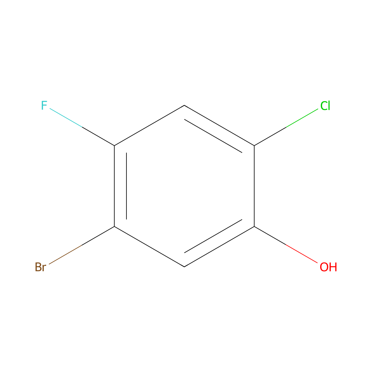 5-Bromo-2-chloro-4-fluorophenol molecular structure, CAS 148254-32-4