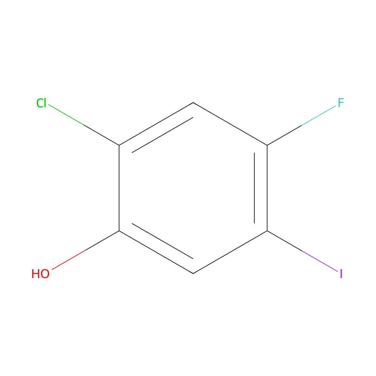 2-Chloro-4-fluoro-5-iodophenol molecular structure, CAS 148254-33-5