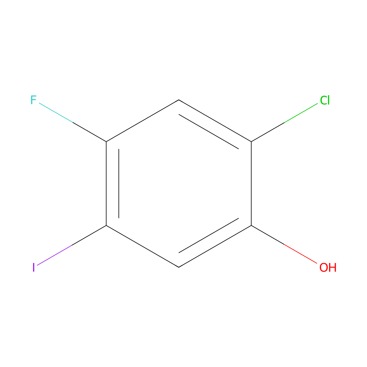 2-Chloro-4-fluoro-5-iodophenol molecular structure, CAS 148254-33-5