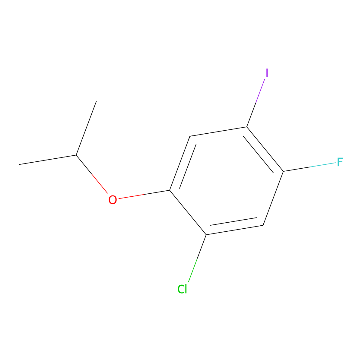 2-Chloro-4-fluoro-5-iodo-1-isopropoxybenzene molecular structure, CAS 148254-34-6