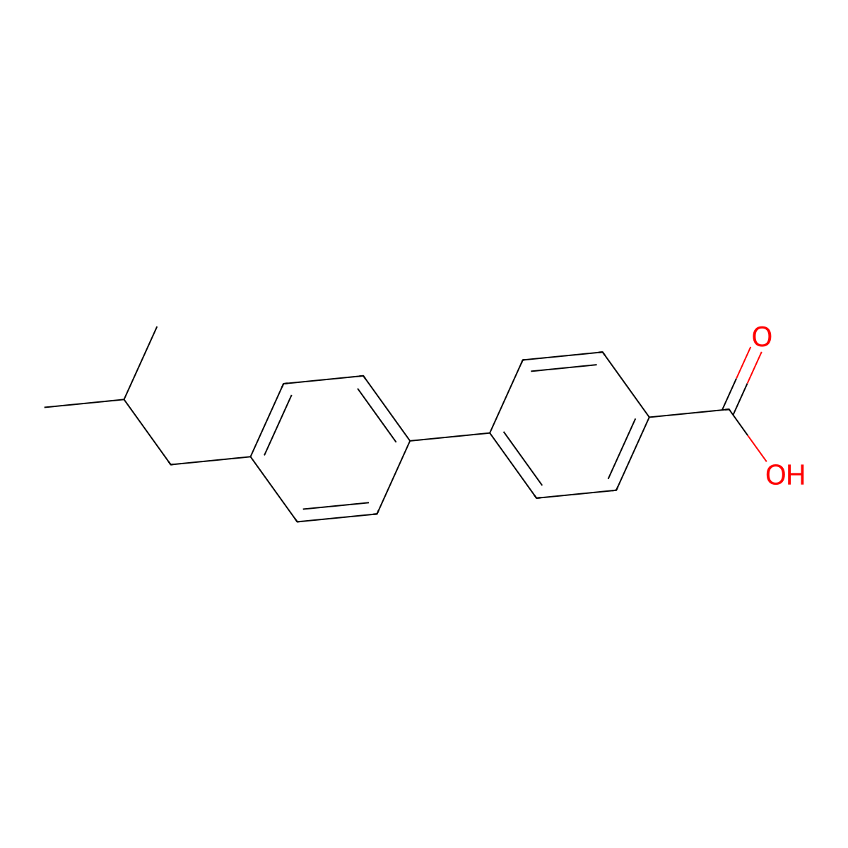 4'-Isobutyl-[1,1'-biphenyl]-4-carboxylic acid molecular structure, CAS 148255-10-1