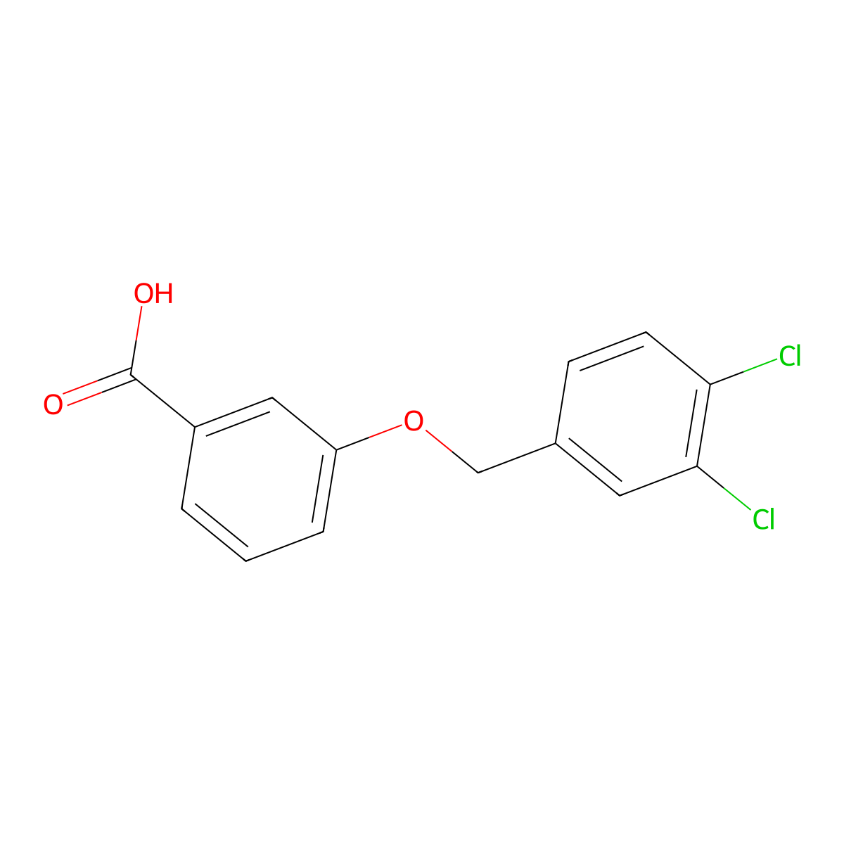3-[(3,4-Dichlorobenzyl)oxy]benzoic acid molecular structure, CAS 148255-31-6