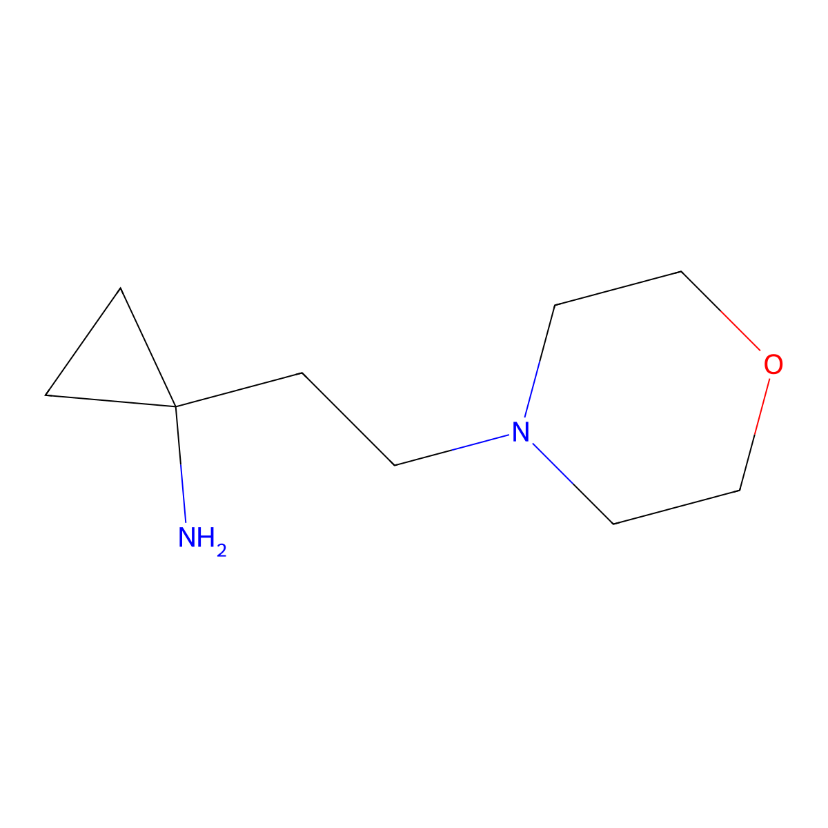 1-[2-(Morpholin-4-yl)ethyl]cyclopropan-1-amine molecular structure, CAS 1482555-90-7