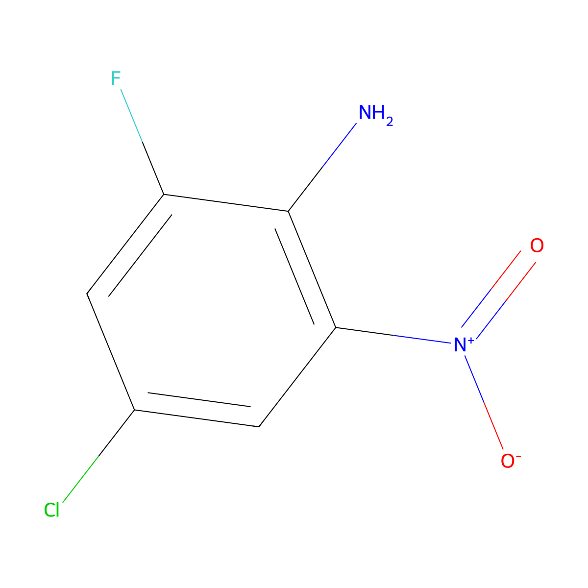 4-Chloro-2-fluoro-6-nitroaniline molecular structure, CAS 1482558-25-7