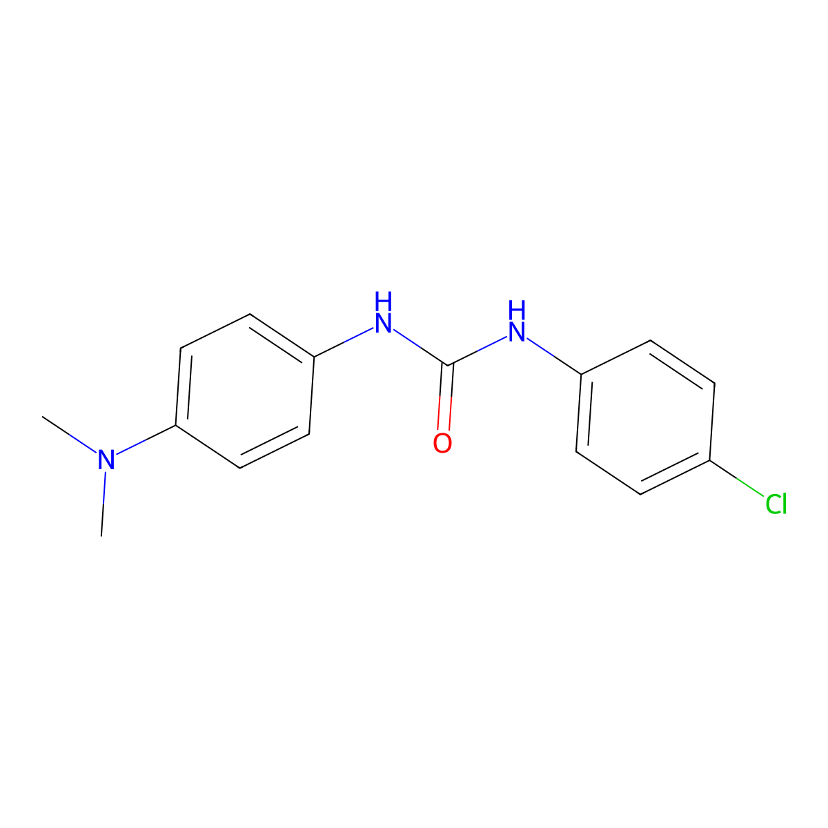 N-(4-Chlorophenyl)-N'-(4-(dimethylamino)phenyl)urea molecular structure, CAS 148256-62-6