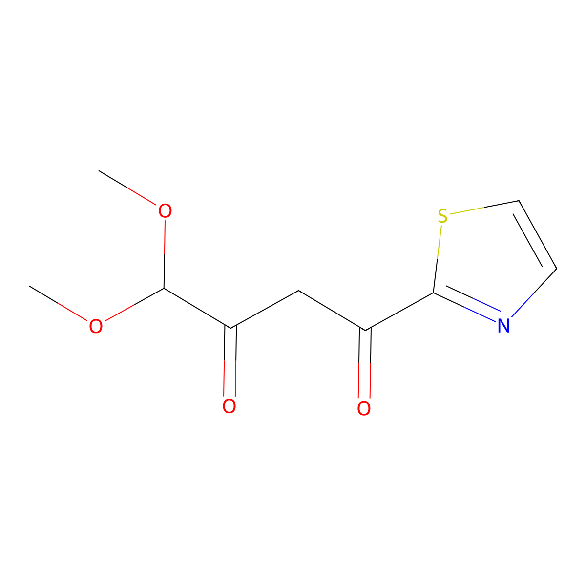 4,4-Dimethoxy-1-(1,3-thiazol-2-yl)butane-1,3-dione molecular structure, CAS 1482564-21-5
