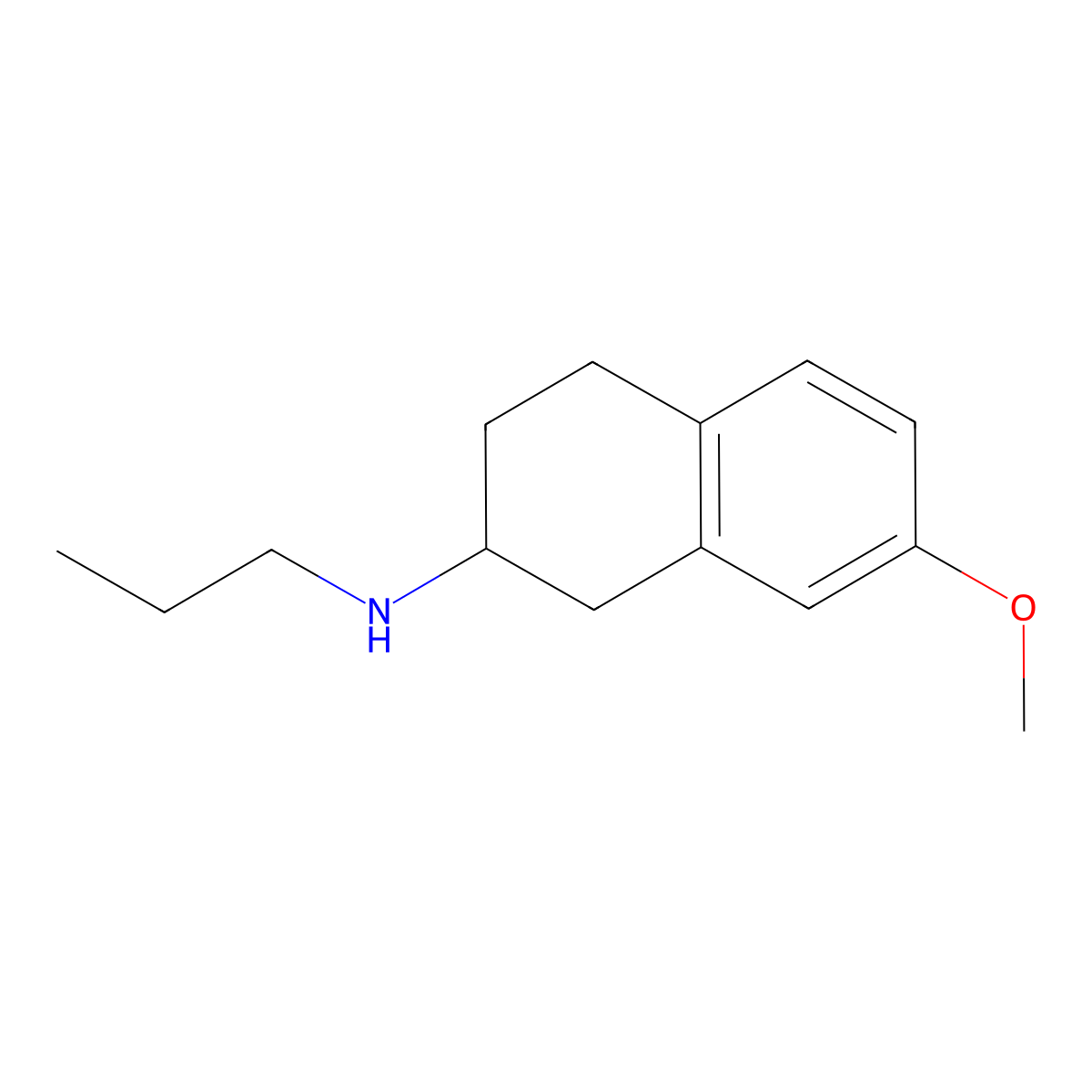 7-methoxy-N-propyl-1,2,3,4-tetrahydronaphthalen-2-amine molecular structure, CAS 148258-42-8