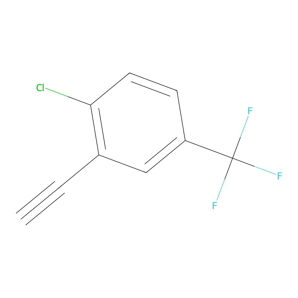 1-Chloro-2-ethynyl-4-(trifluoromethyl)benzene molecular structure, CAS 148258-94-0