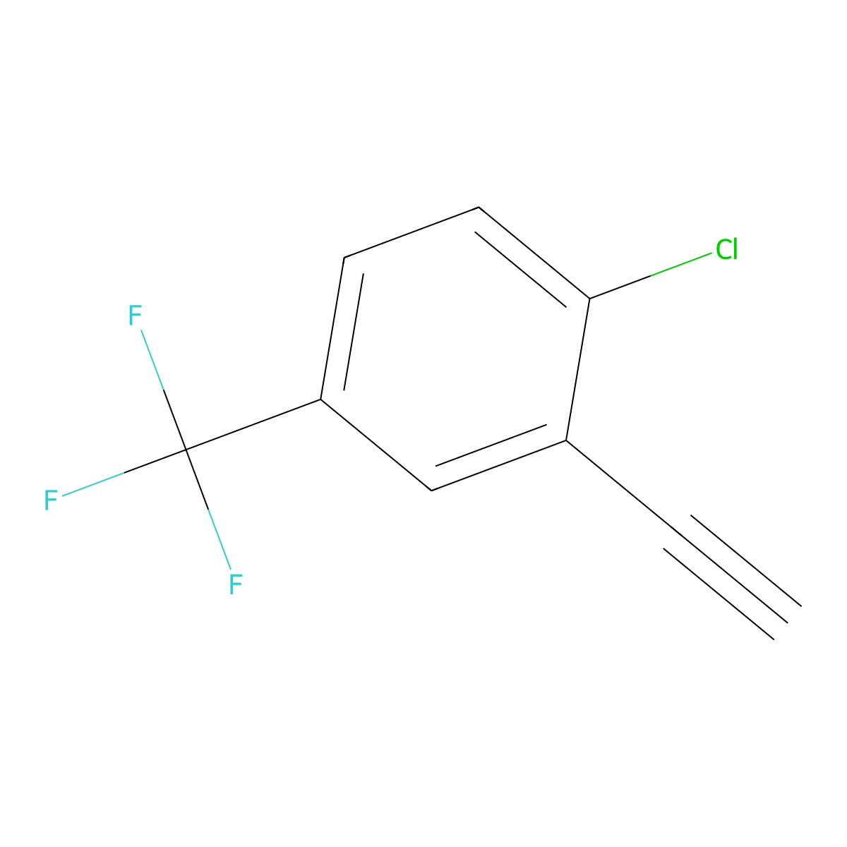 1-Chloro-2-ethynyl-4-(trifluoromethyl)benzene molecular structure, CAS 148258-94-0
