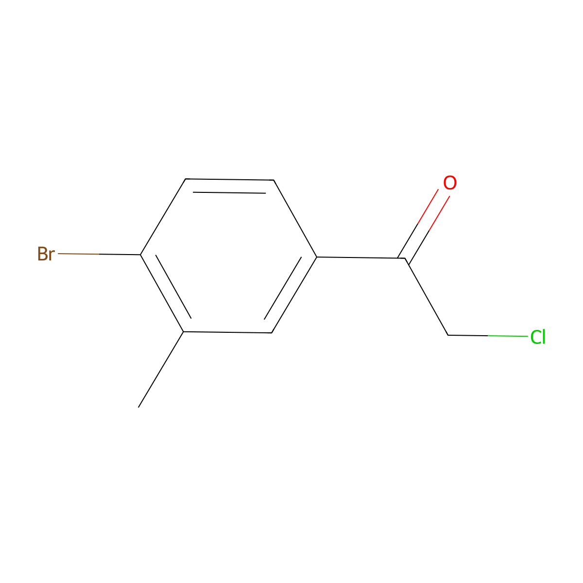1-(4-Bromo-3-methylphenyl)-2-chloroethan-1-one molecular structure, CAS 1482580-85-7