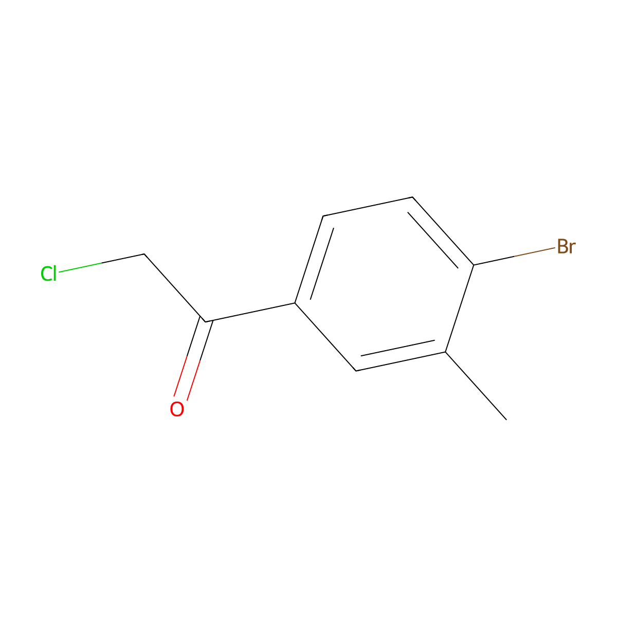1-(4-Bromo-3-methylphenyl)-2-chloroethan-1-one molecular structure, CAS 1482580-85-7