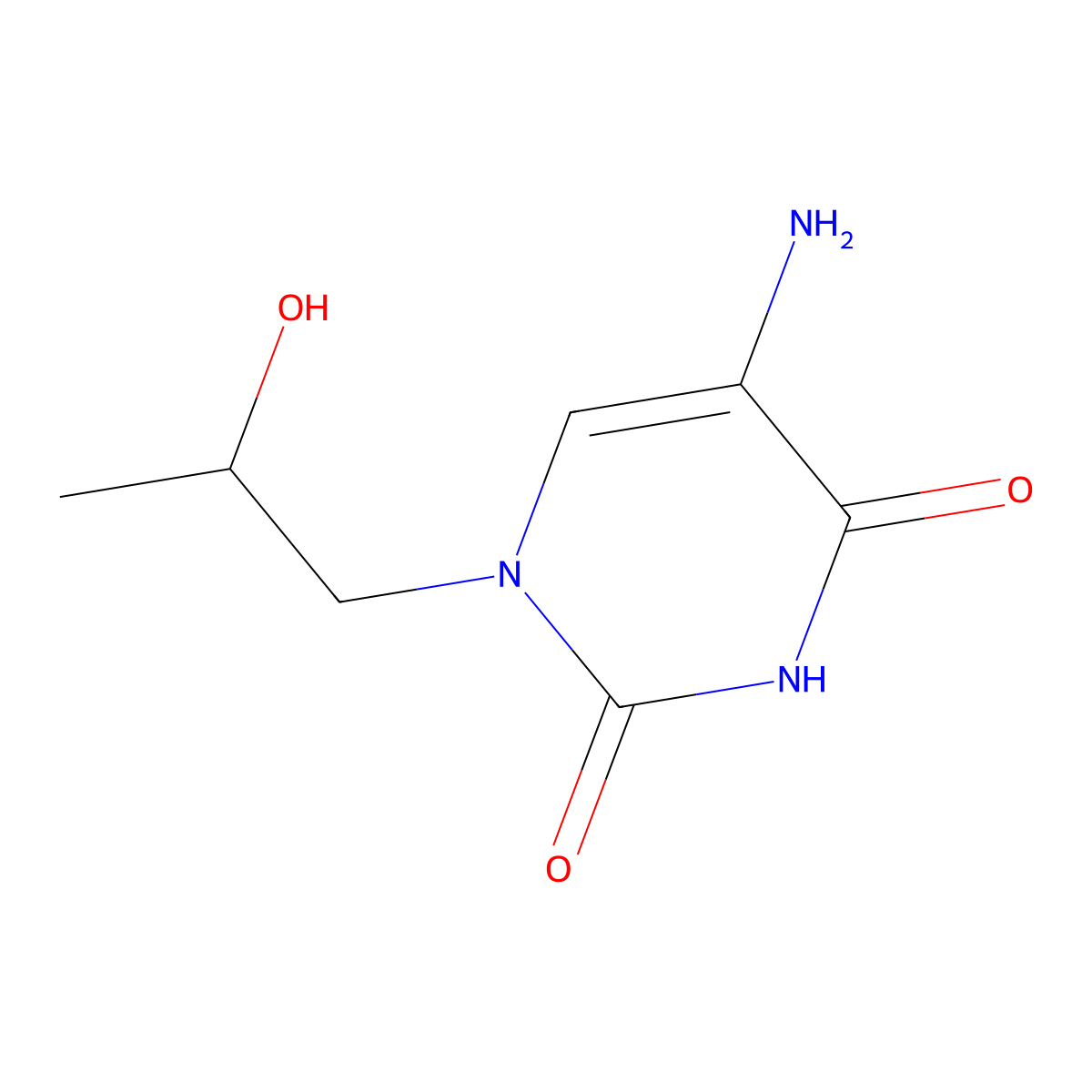 5-Amino-1-(2-hydroxypropyl)-1,2,3,4-tetrahydropyrimidine-2,4-dione molecular structure, CAS 1482584-57-5