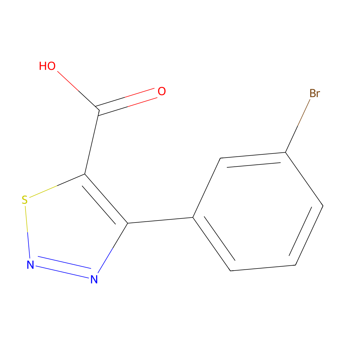 4-(3-Bromophenyl)-1,2,3-thiadiazole-5-carboxylic acid molecular structure, CAS 1482594-20-6