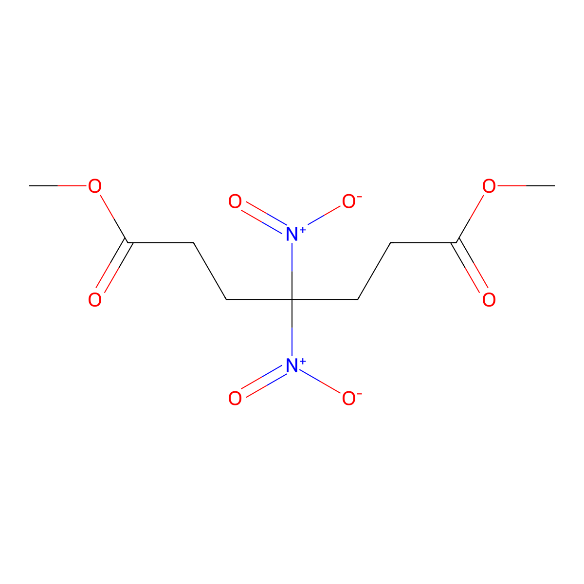 Dimethyl 4,4-dinitroheptanedioate molecular structure, CAS 14826-50-7