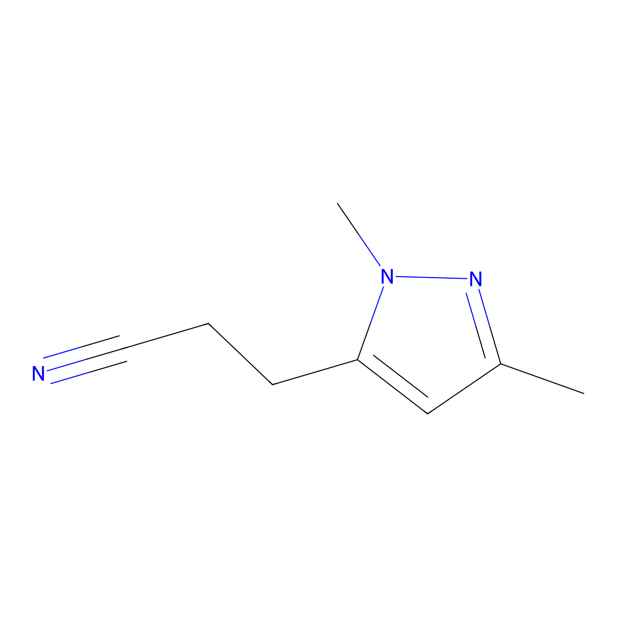 3-(1,3-Dimethyl-1h-pyrazol-5-yl)propanenitrile molecular structure, CAS 1482600-55-4