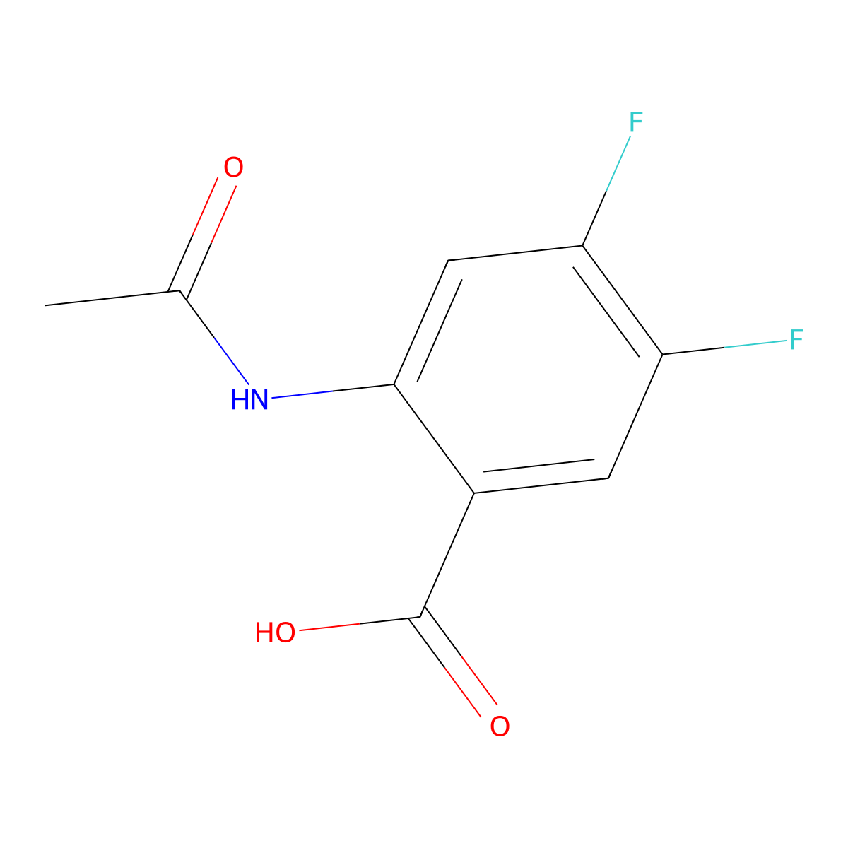 2-Acetamido-4,5-difluorobenzoic acid molecular structure, CAS 1482602-52-7