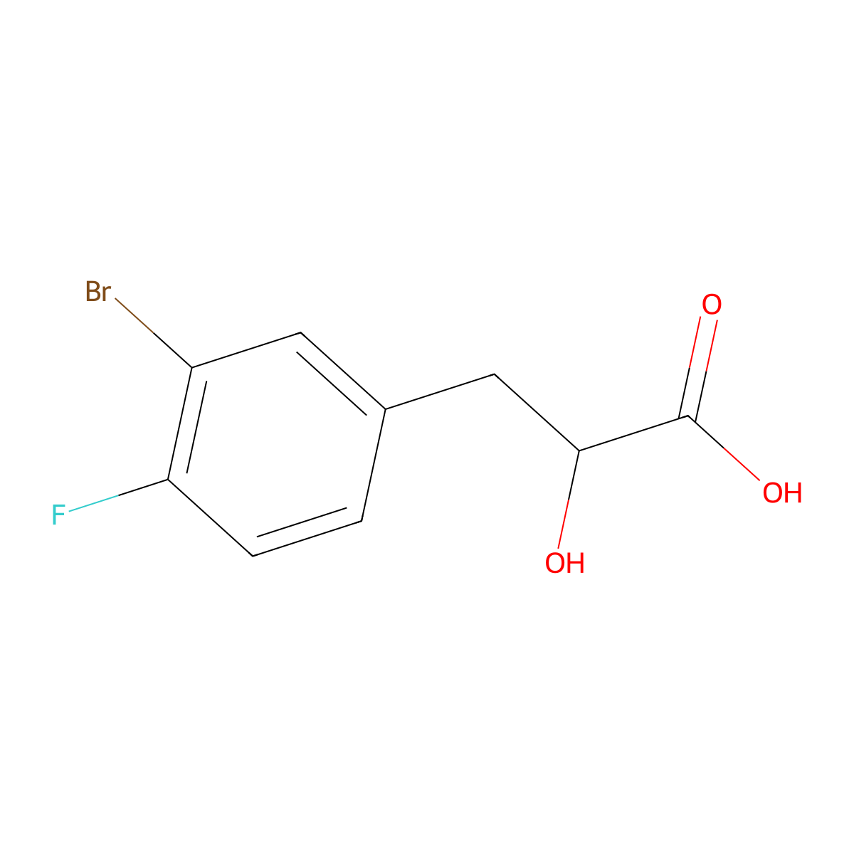 3-(3-Bromo-4-fluorophenyl)-2-hydroxypropanoic acid molecular structure, CAS 1482612-83-8
