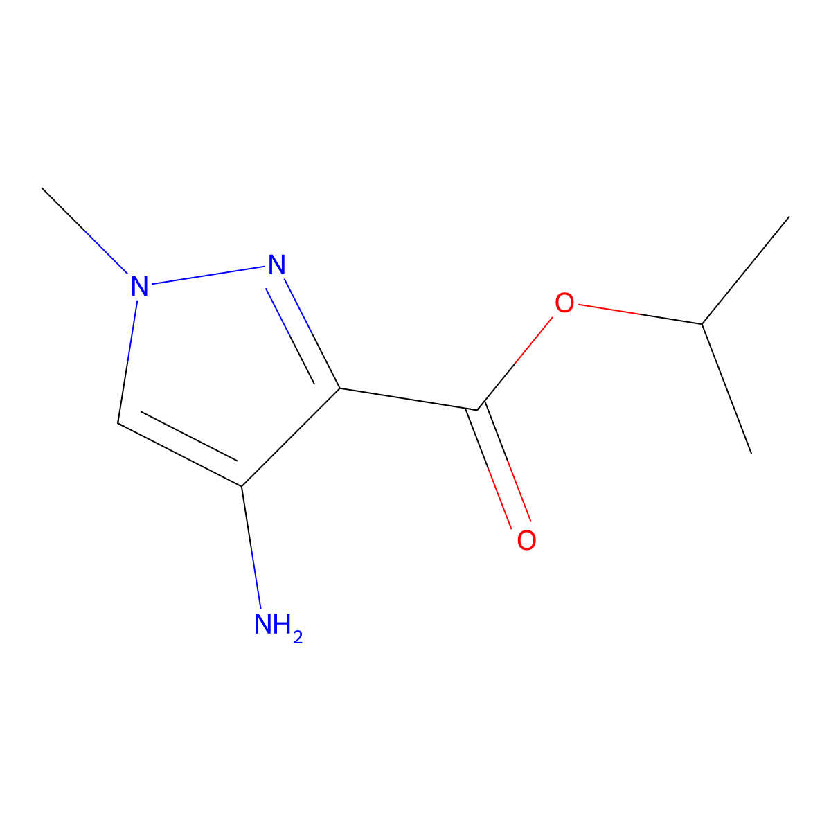 propan-2-yl 4-amino-1-methyl-1H-pyrazole-3-carboxylate molecular structure, CAS 1482617-80-0