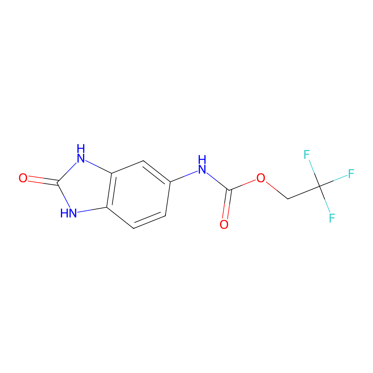 2,2,2-trifluoroethyl N-(2-oxo-2,3-dihydro-1H-1,3-benzodiazol-5-yl)carbamate molecular structure, CAS 1482630-83-0