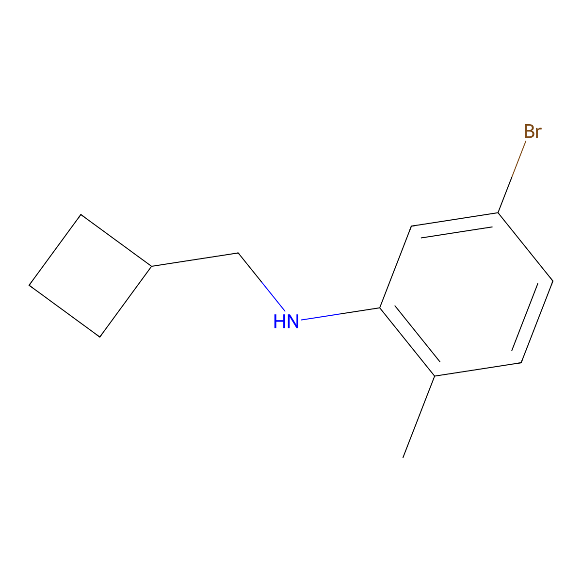 5-bromo-N-(cyclobutylmethyl)-2-methylaniline molecular structure, CAS 1482633-72-6