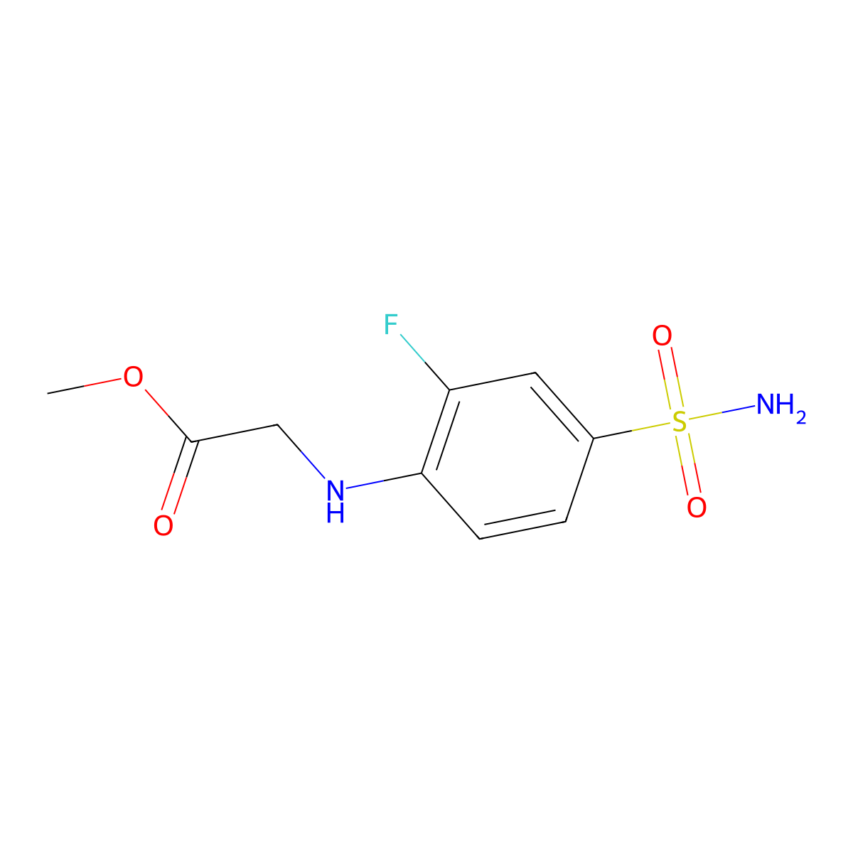 Methyl (2-fluoro-4-sulfamoylphenyl)glycinate molecular structure, CAS 1482658-39-8