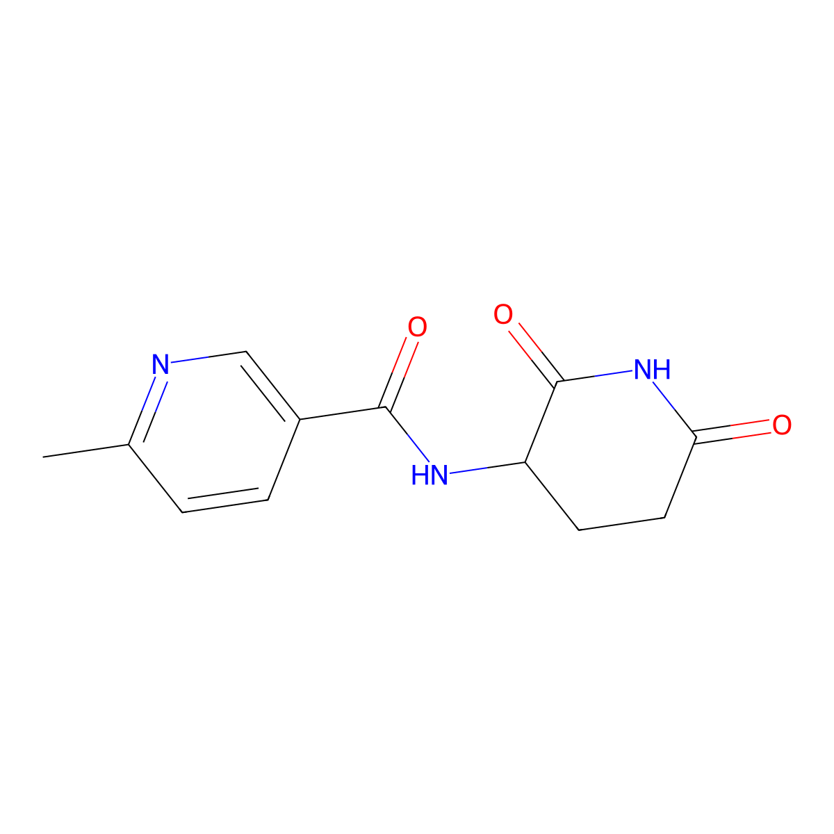N-(2,6-dioxopiperidin-3-yl)-6-methylnicotinamide molecular structure, CAS 1482673-89-1