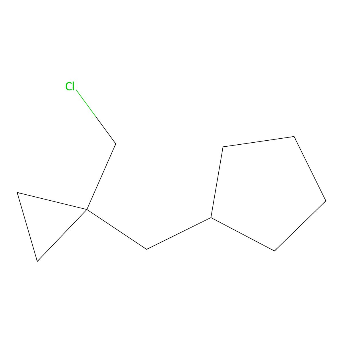 {[1-(Chloromethyl)cyclopropyl]methyl}cyclopentane molecular structure, CAS 1482678-30-7