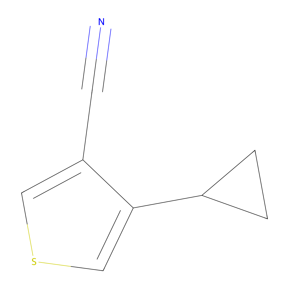 3-Cyclopropylthiophene-4-carbonitrile molecular structure, CAS 1482683-77-1