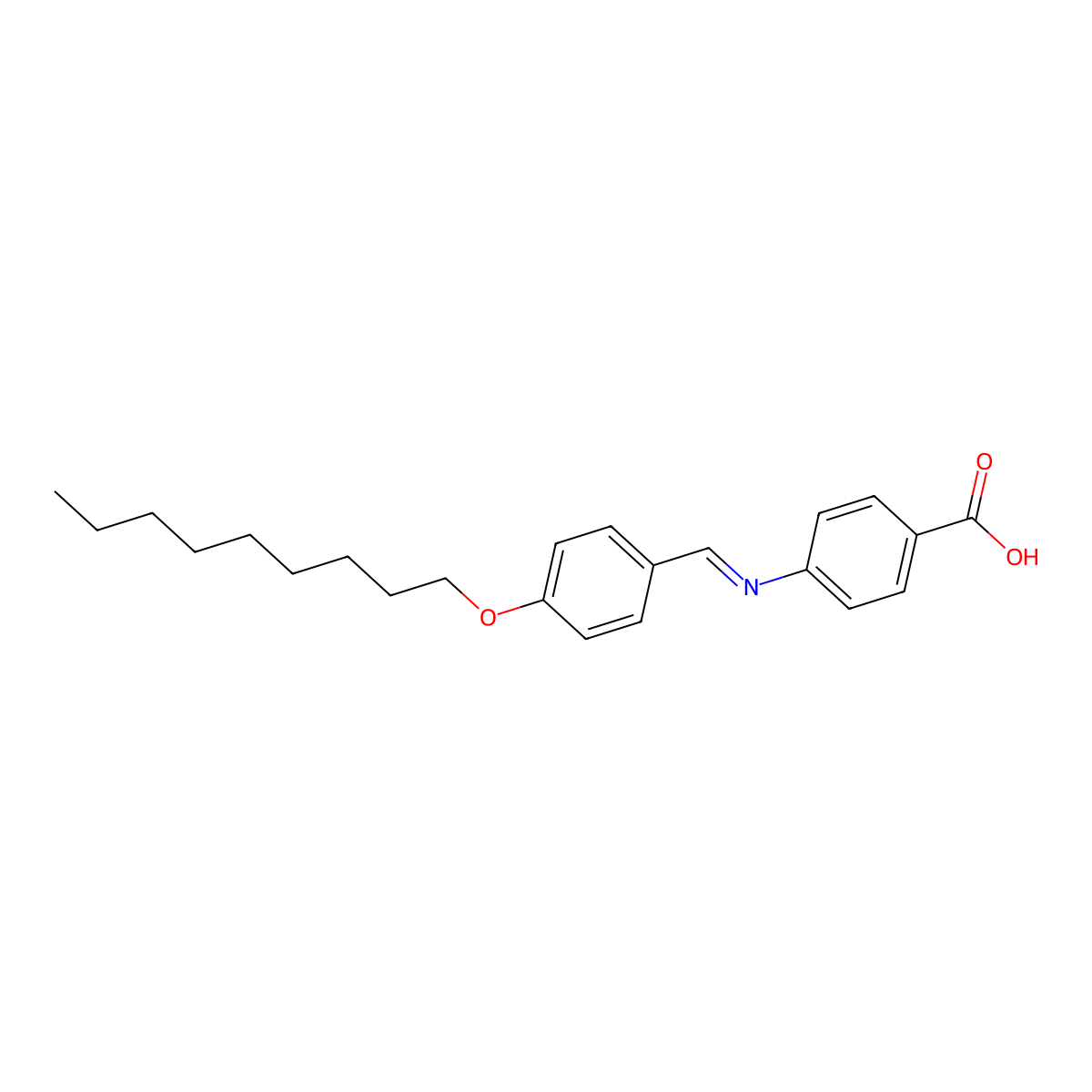 4-[(E)-{[4-(Nonyloxy)phenyl]methylidene}amino]benzoic acid molecular structure, CAS 14827-00-0