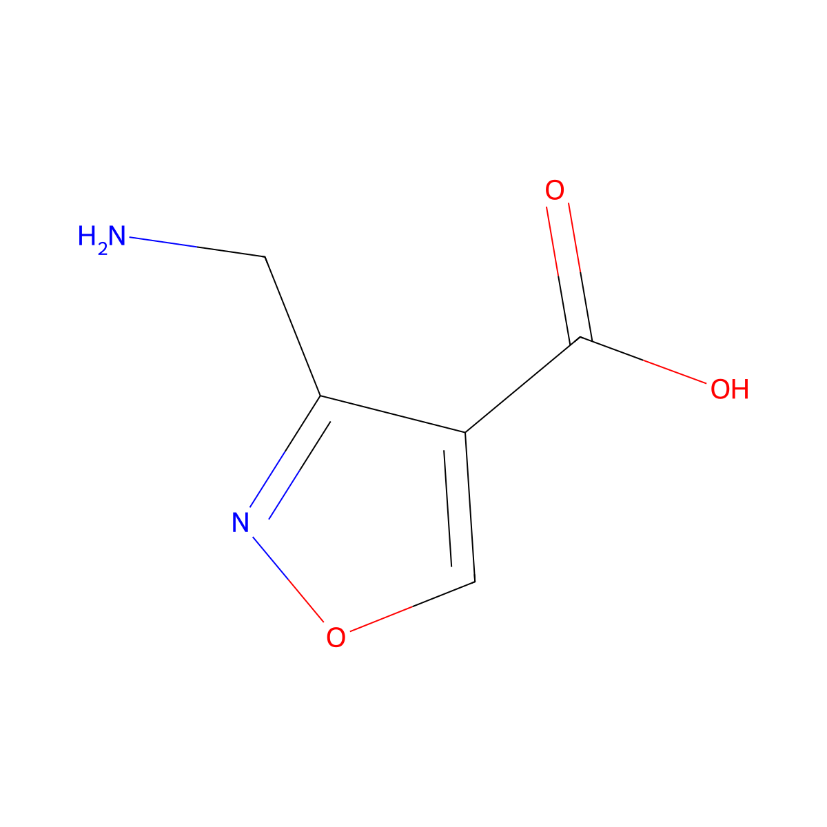 3-(Aminomethyl)-1,2-oxazole-4-carboxylic acid molecular structure, CAS 1482716-83-5