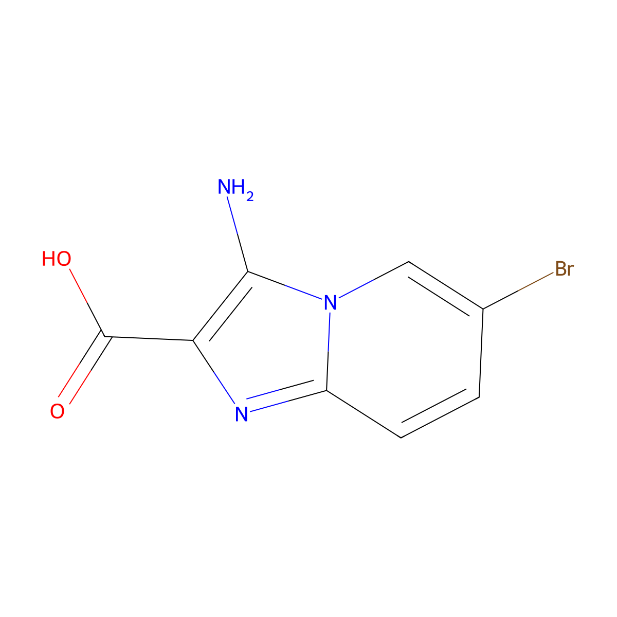 3-Amino-6-bromoimidazo[1,2-A]pyridine-2-carboxylic acid molecular structure, CAS 1482720-21-7